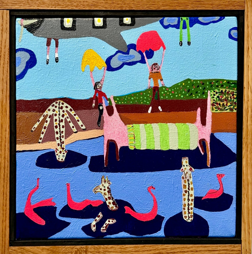 Dropping Into Midnight  11” x 11”  Acrylic On Canvas