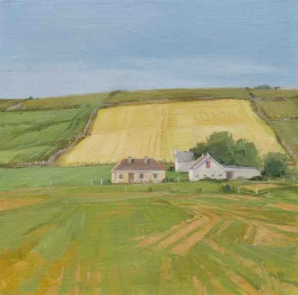 Jeffrey Reed, Yellow Field  8&quot; x 8&quot;  Oil On Canvas Mounted On Panel