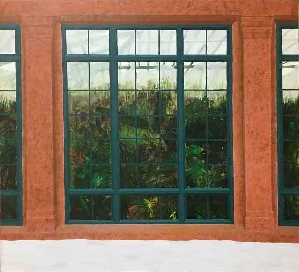 Leigh Werrell, Longwood Greenhouse  22&quot; x 24&quot;  Oil On Panel