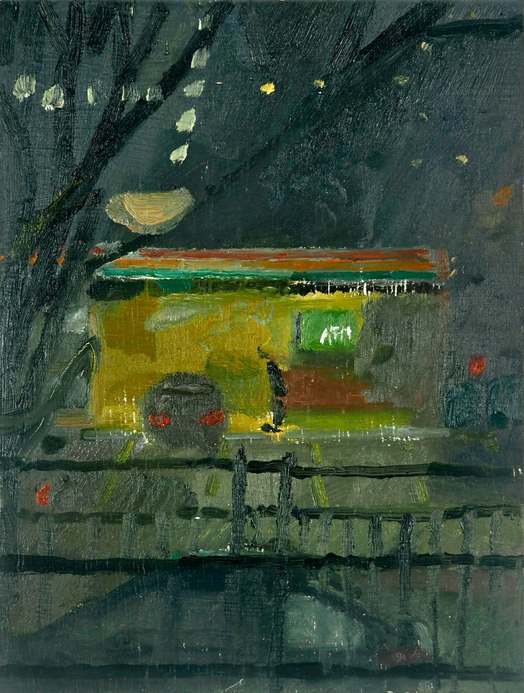 Henry Murphy,  7-11 At Night 9.75&quot; x 7.25&quot;  Oil On Wood
