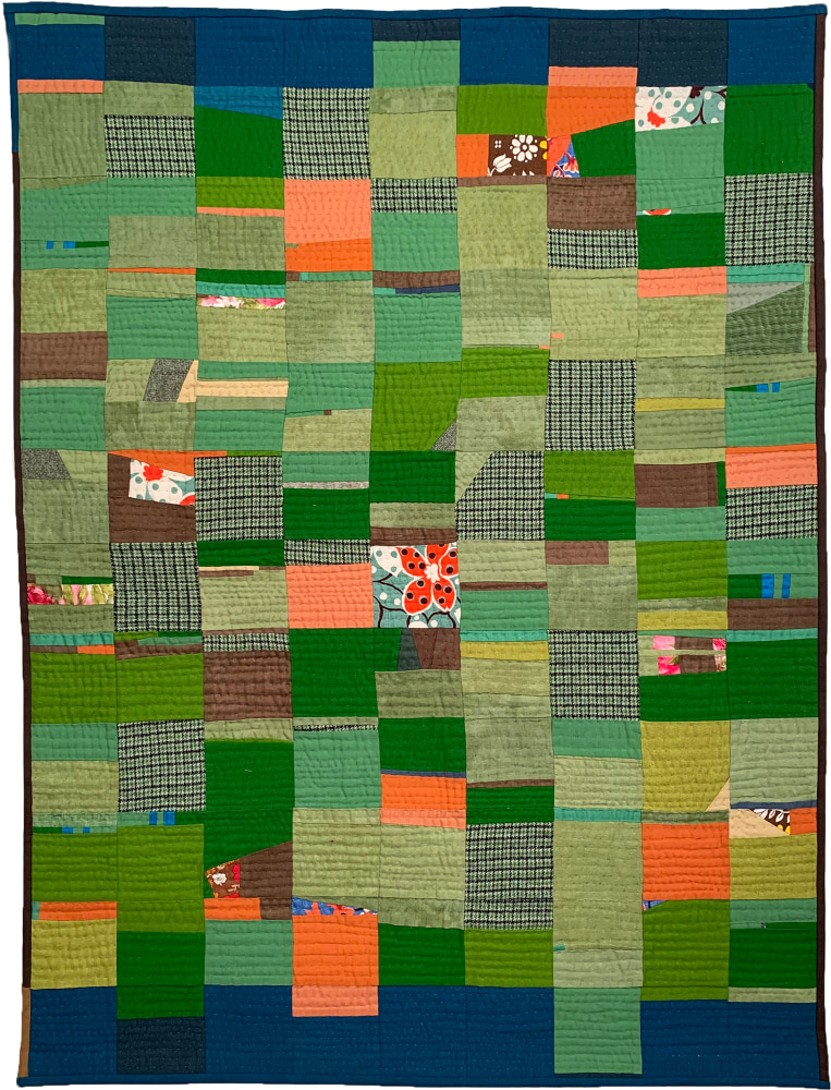 Katie Baldwin, Constructed Wetland 40&quot; x 31&quot;  Hand Pieced And Quilted Fabrics