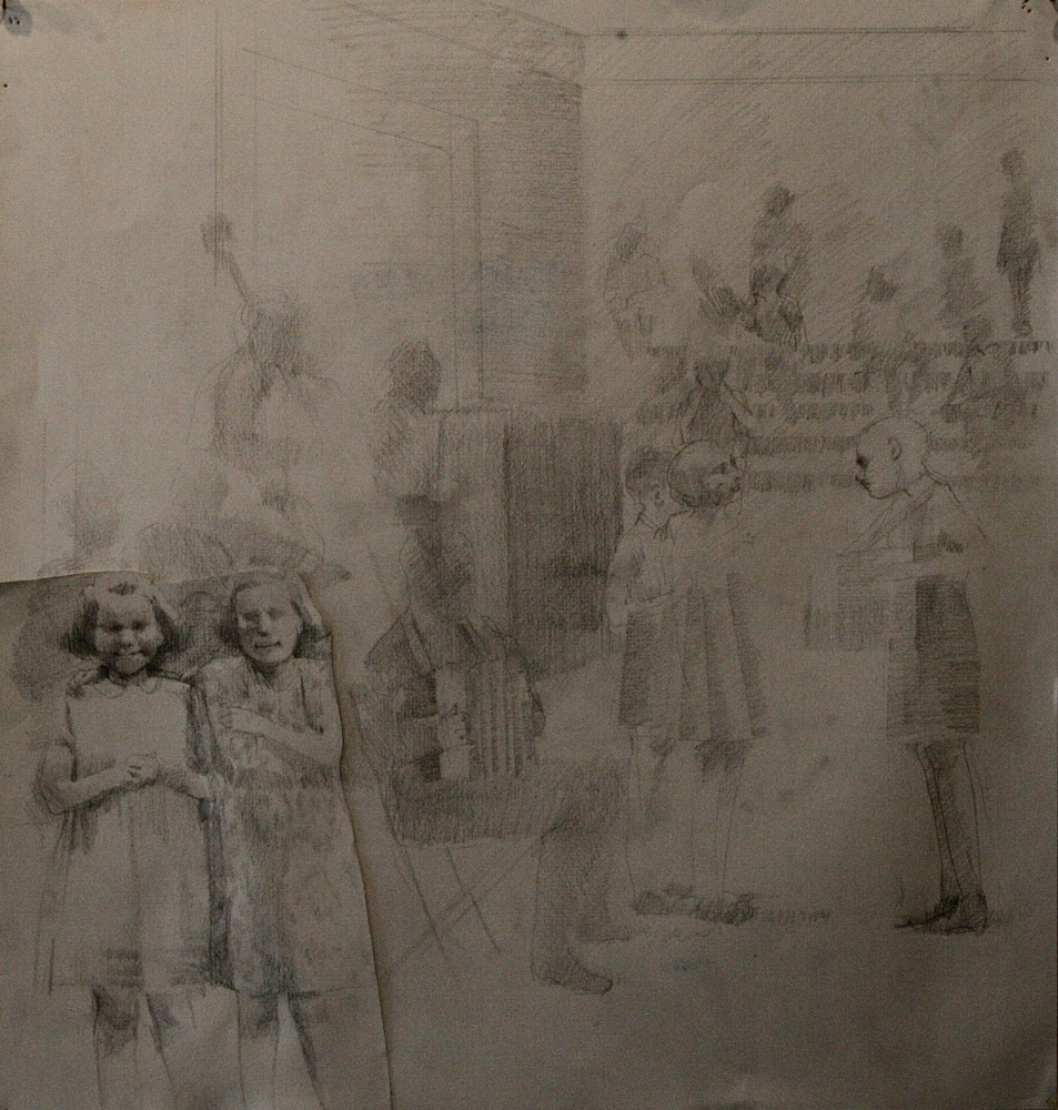 Rehearsal V, Study #1  20&quot; x 20&quot;  Pencil On Paper
