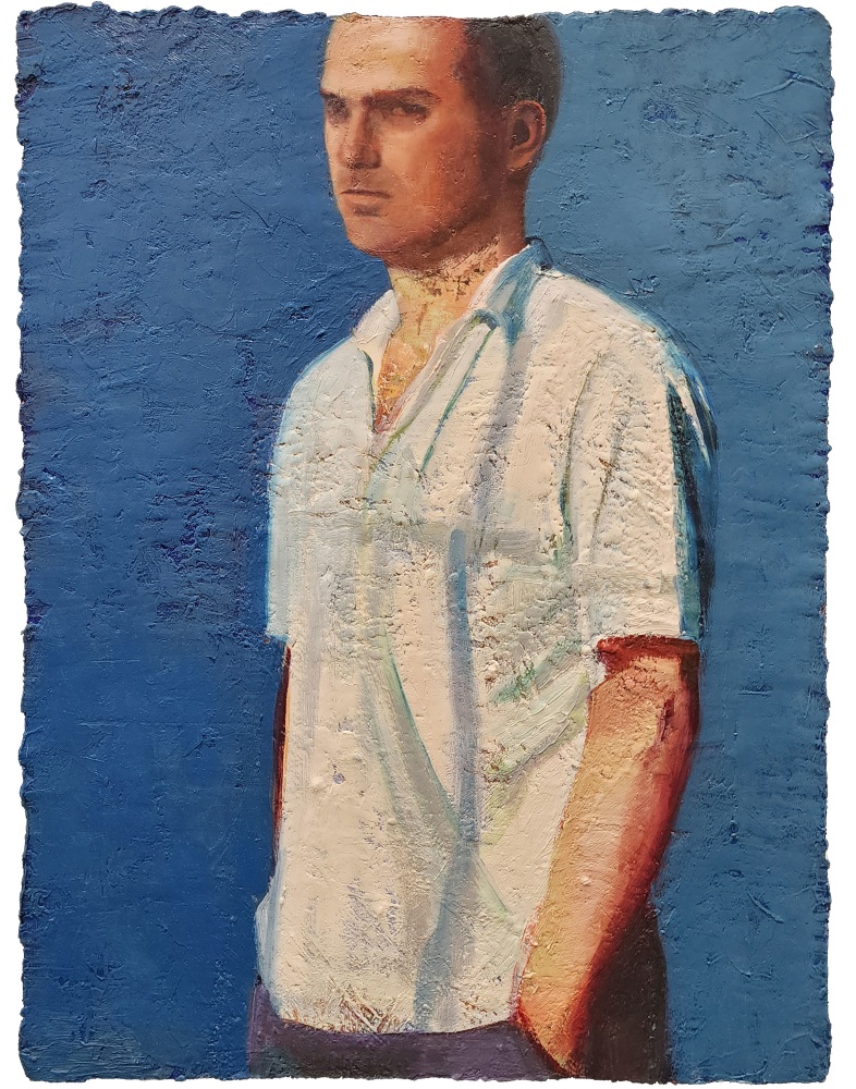 Untitled - Man In A White Shirt 7  16&quot; x 12&quot;  Oil On Panel