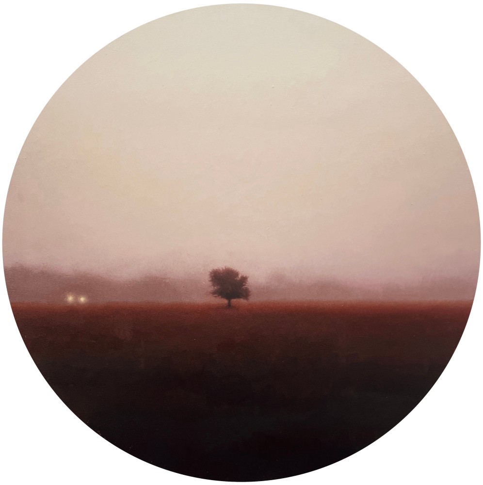 The Birds Are Leaving  16″ Tondo  Oil On Panel