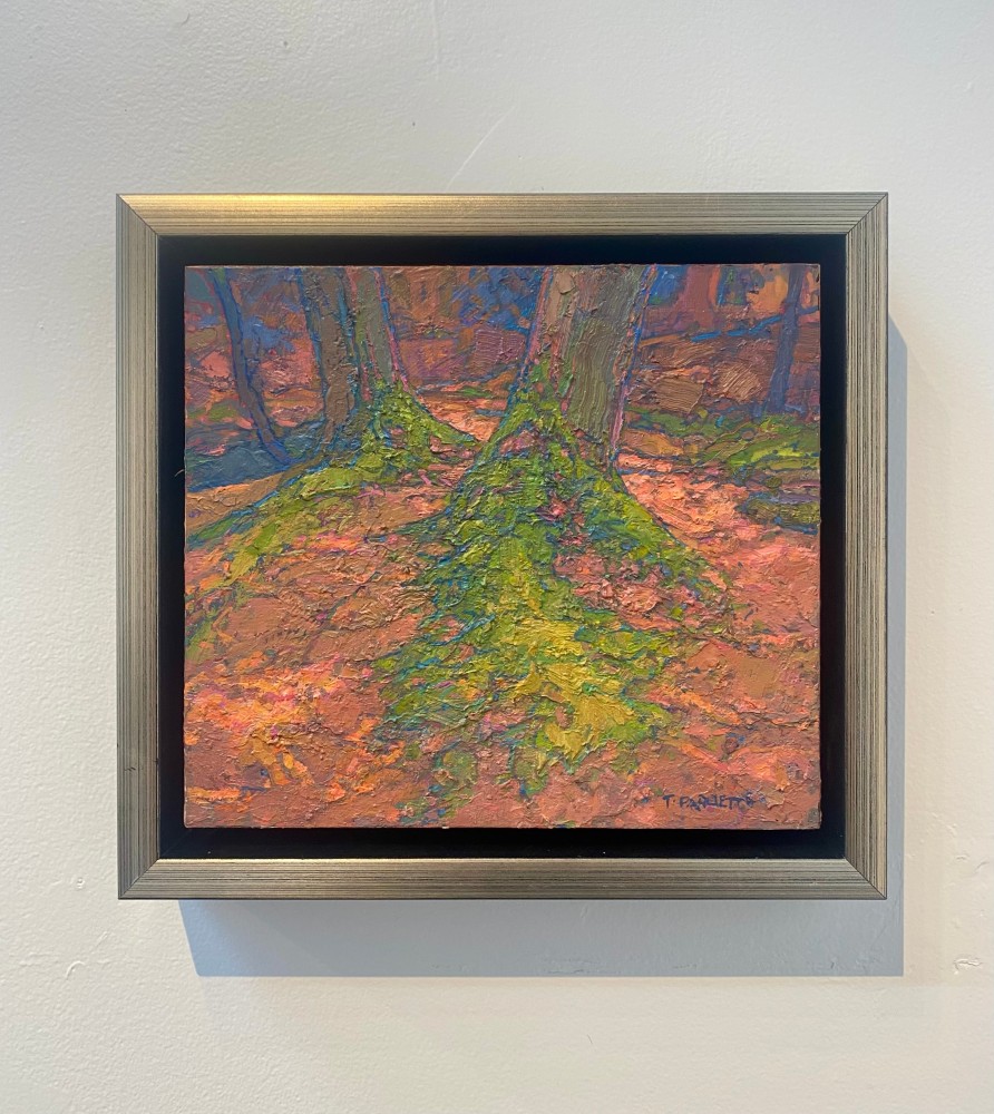 Mossy Roots III  8&quot; x 10&quot;  Oil On Wood Panel