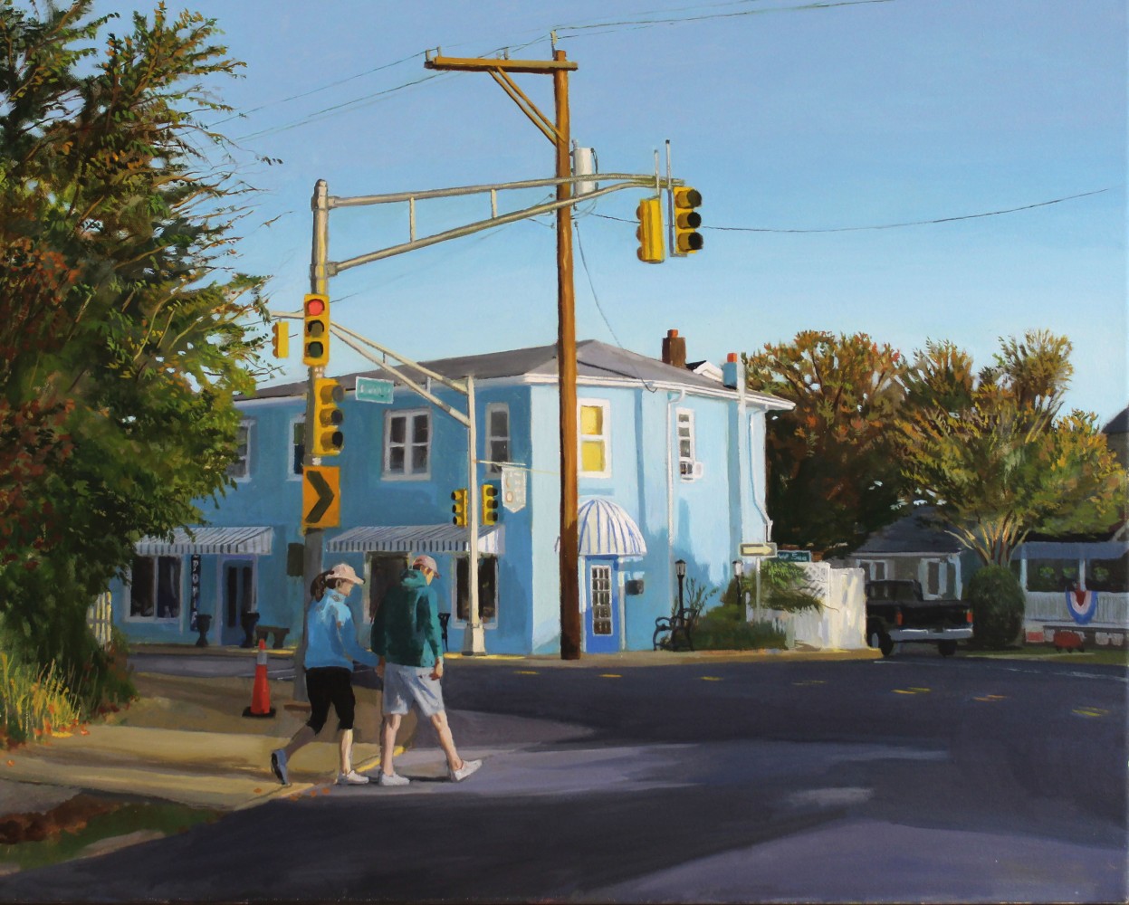 Morning Walk Blue Corner  24” x 30”  Oil On Canvas