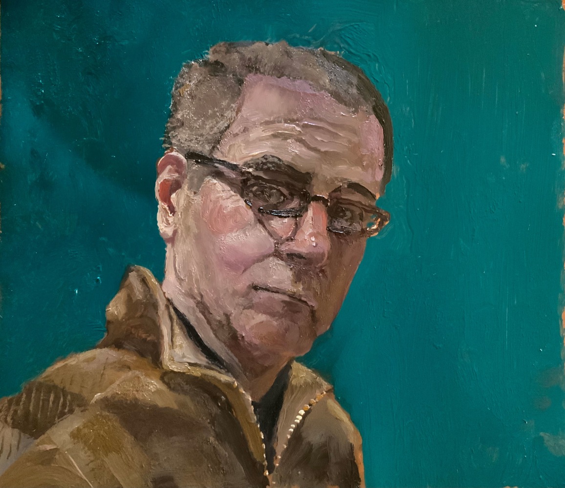 James R. Stewart,  Self-Portrait 5.5&quot; x 6&quot;  Oil On Copper