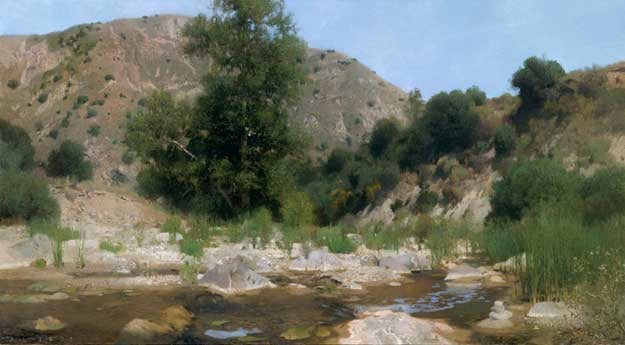 July Streambed  32&quot; x 58&quot;  Oil On Canvas