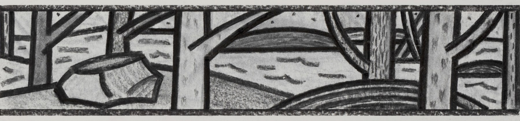 Landscape Series 6 5” x 22” Vine Charcoal On Paper (Lenox 100)