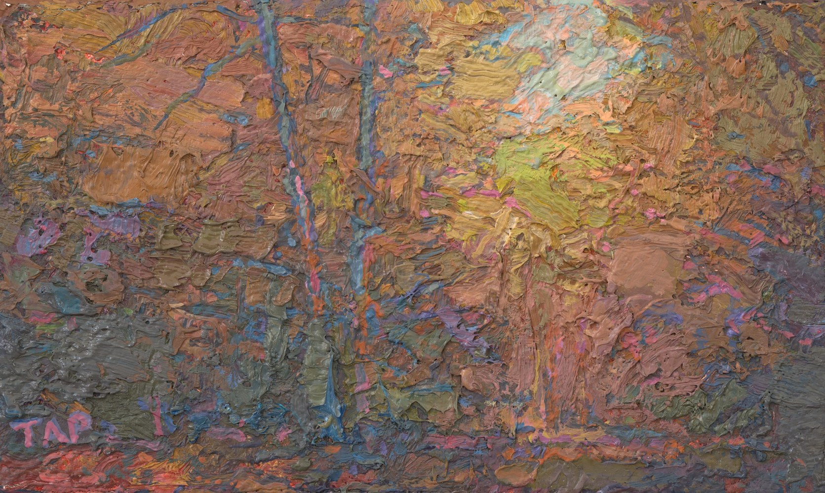 Ironwood Trail Study III 3.13&quot; x 5.13&quot;  Oil/Linen/Mounted On Wood Panel
