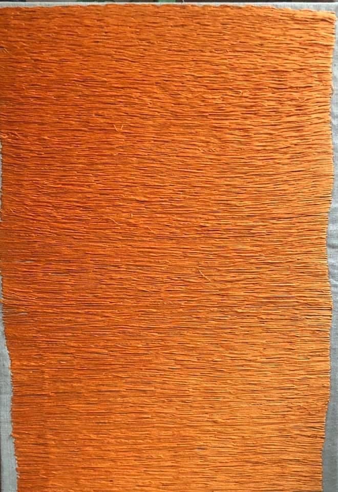 Color Composition Orange  20&quot; x 14&quot;  Thread On Canvas