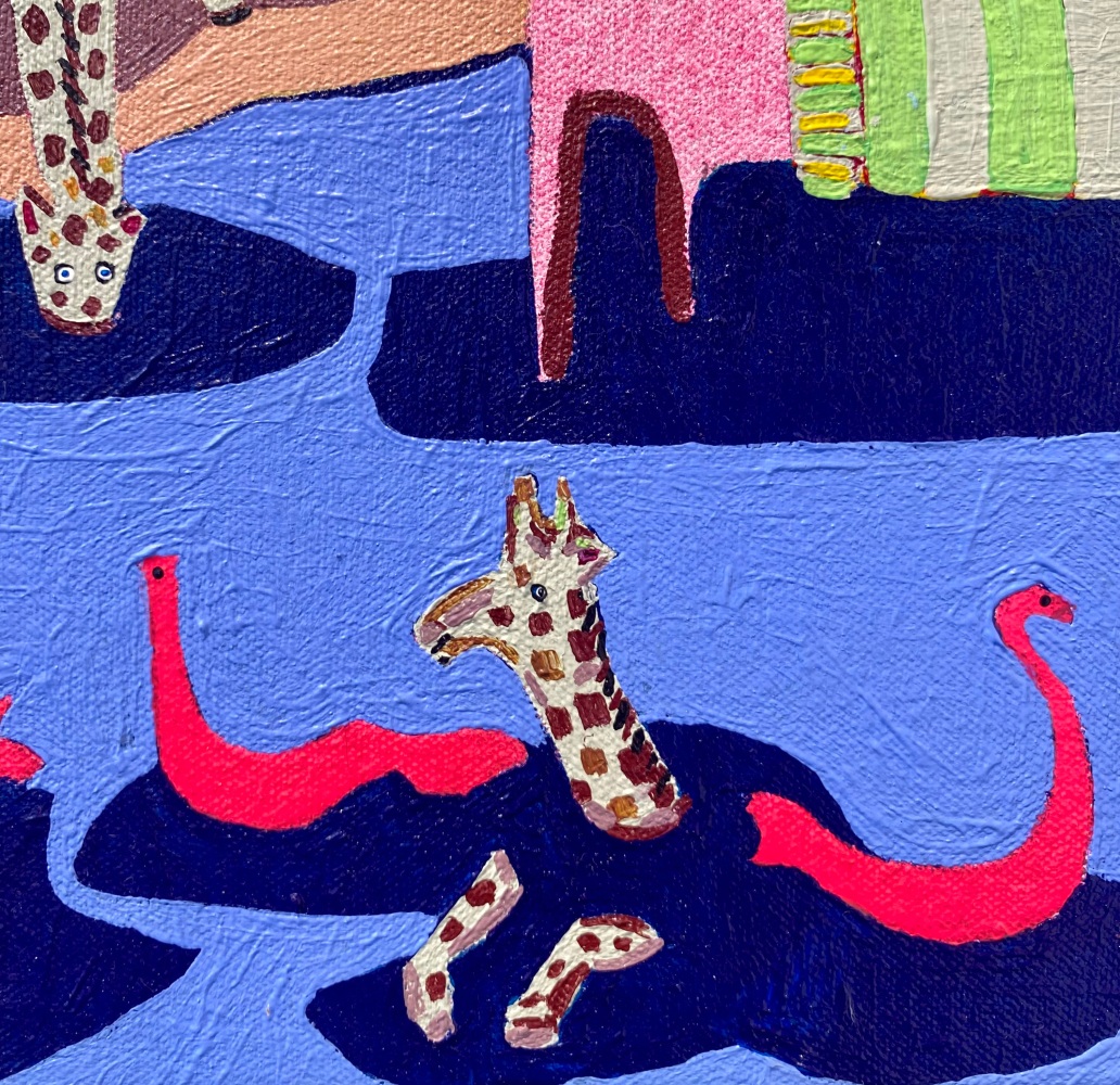 Dropping Into Midnight  11” x 11”  Acrylic On Canvas