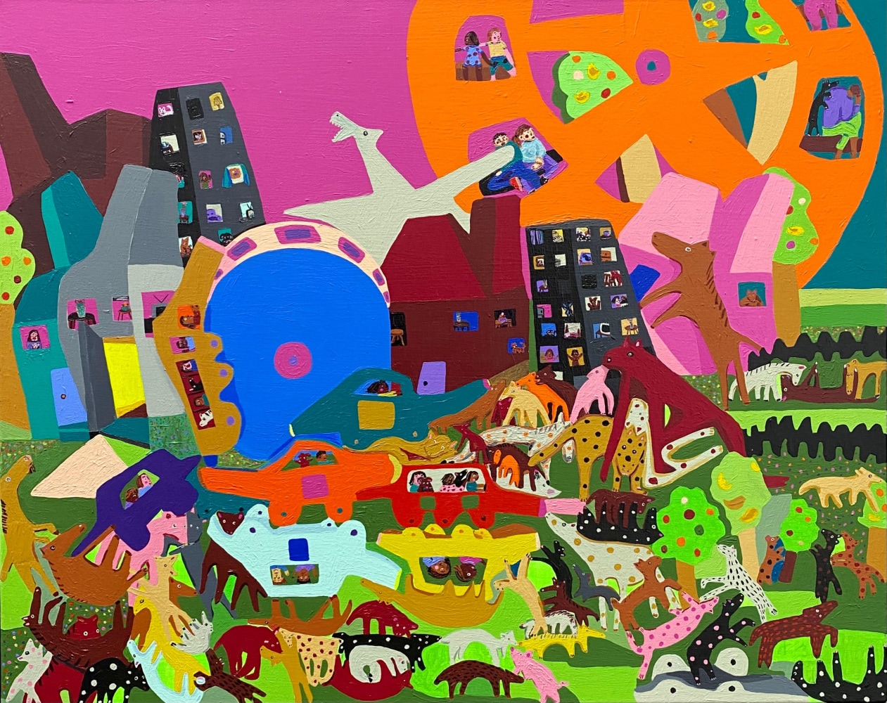 The Ferris Wheels Turn  20” x 30”  Acrylic On Canvas