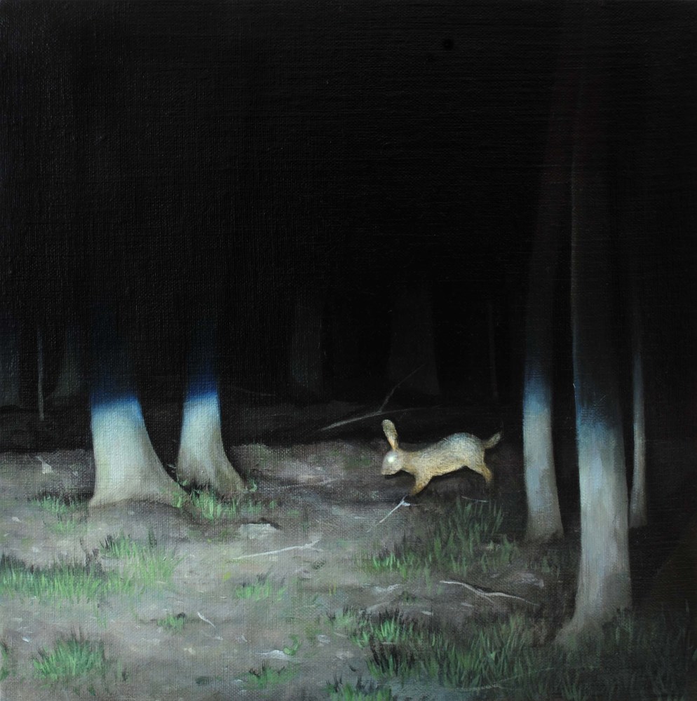 We See Them At Night  12&quot; x 12&quot;  Oil On Linen, Mounted Panel