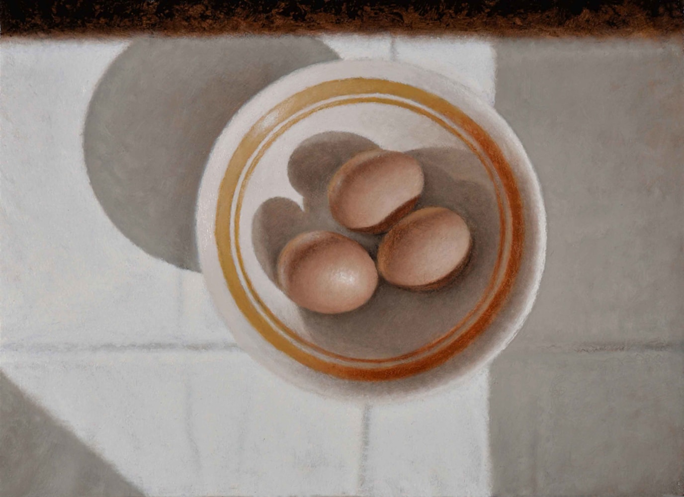 Bowl Of Eggs  5&quot; x 12&quot;  Oil On Panel