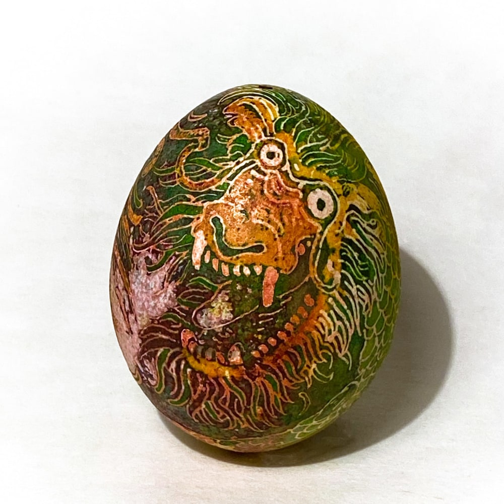 Clare McCarthy, Lion's Egg  One Size  Beeswax, Batik Dyes On Chicken Egg