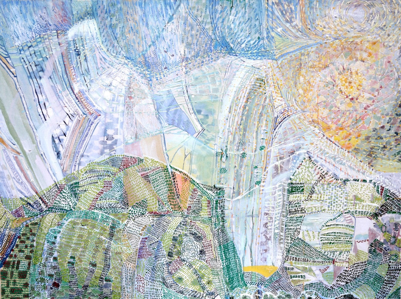 Ridge  36&quot; x 48&quot;  Oil, Marble And Distemper On Canvas
