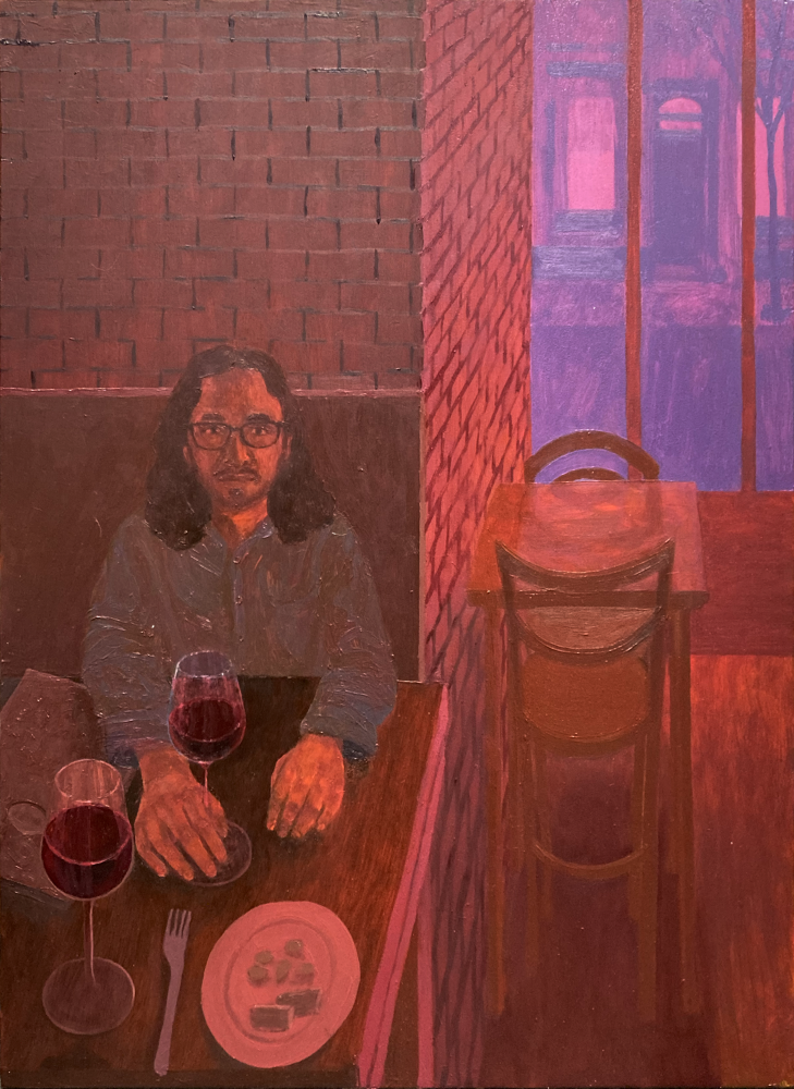 Wine Bar  19” x 14.5”  Oil On Panel