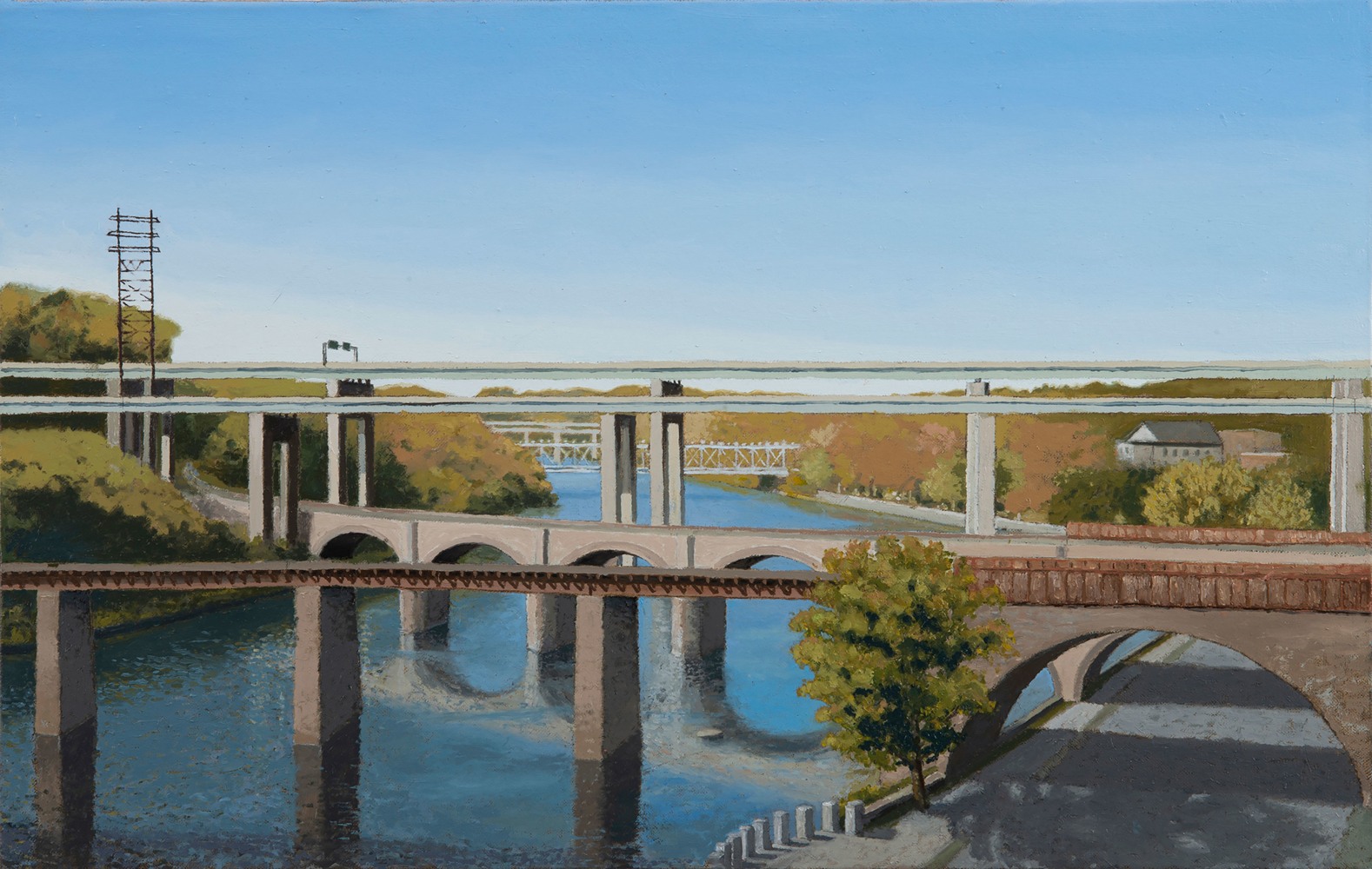 Bruce Pollock, Seven Bridges From Laurel Hill  14&quot; x 22&quot;  Oil On Canvas