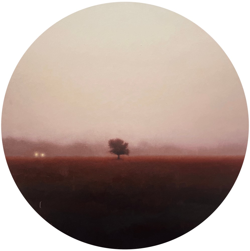 The Birds Are Leaving  16&quot; Tondo  Oil On Panel