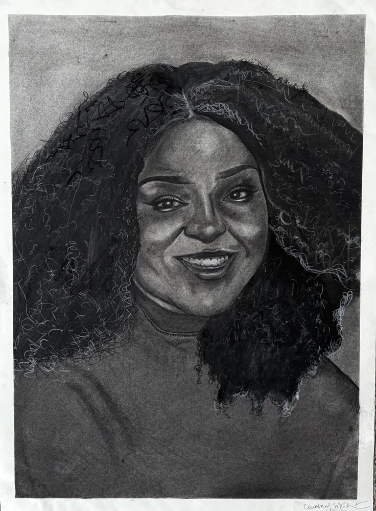 Courtney McCain Self-Portrait 2025 18 x 24 Charcoal