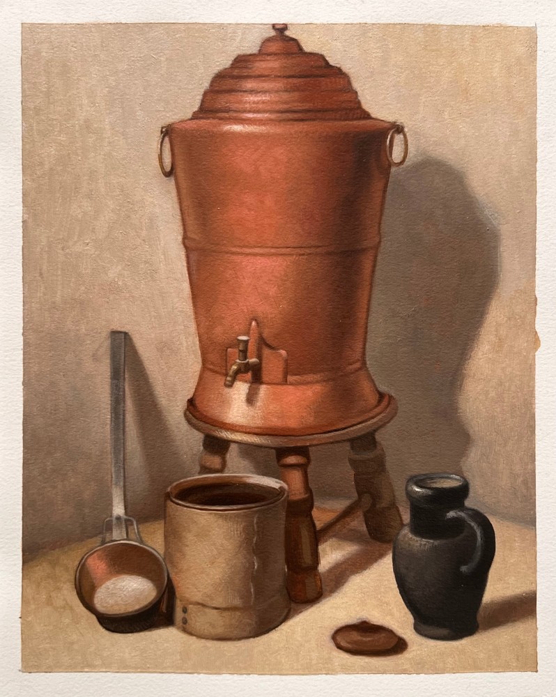 Ryan O’Farrell  After Chardin  20&quot; x 16&quot;  Oil Paint On Paper  2023