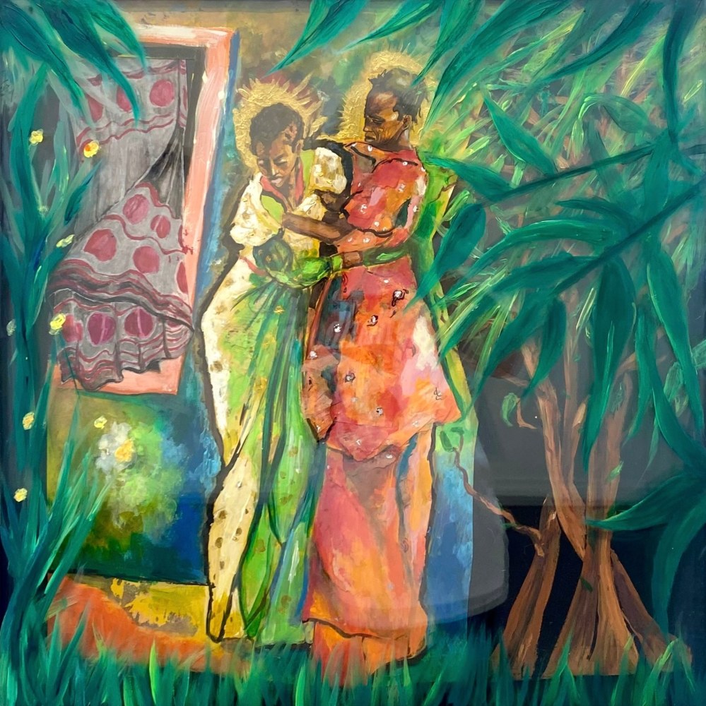 Michelle Carter-Bailey  Intertwined  23.5&quot; x 23.5&quot;  Mixed Media  2025