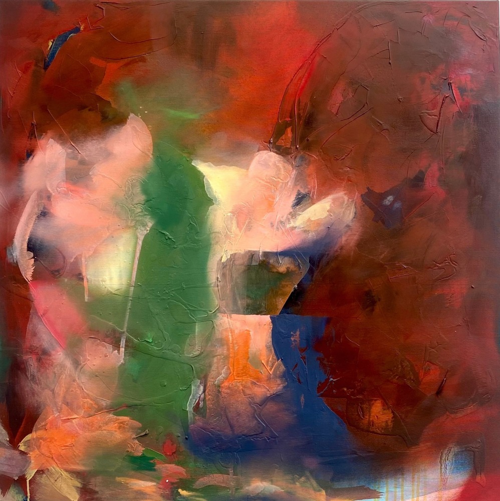 Rebecca Chewning Murphy  We Know A Place  36&quot; x 36&quot; x 1.5&quot;  Oil And House Paint On Canvas  2025