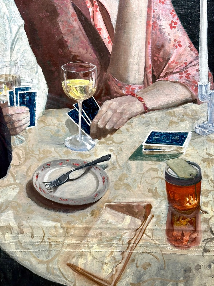 Card Game 3  48&quot; x 64&quot;  Oil On Canvas