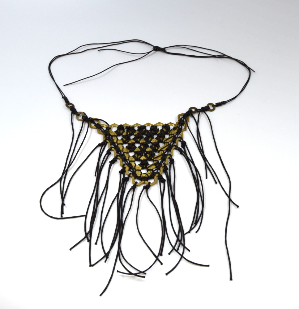 Amanda Kaiserman, Large Chestpiece  one size  Brass Hardware With Hand Knotted Waxed Thread