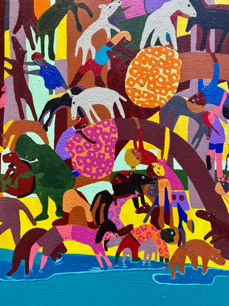 Holding On  32” x 50”  Acrylic On Linen