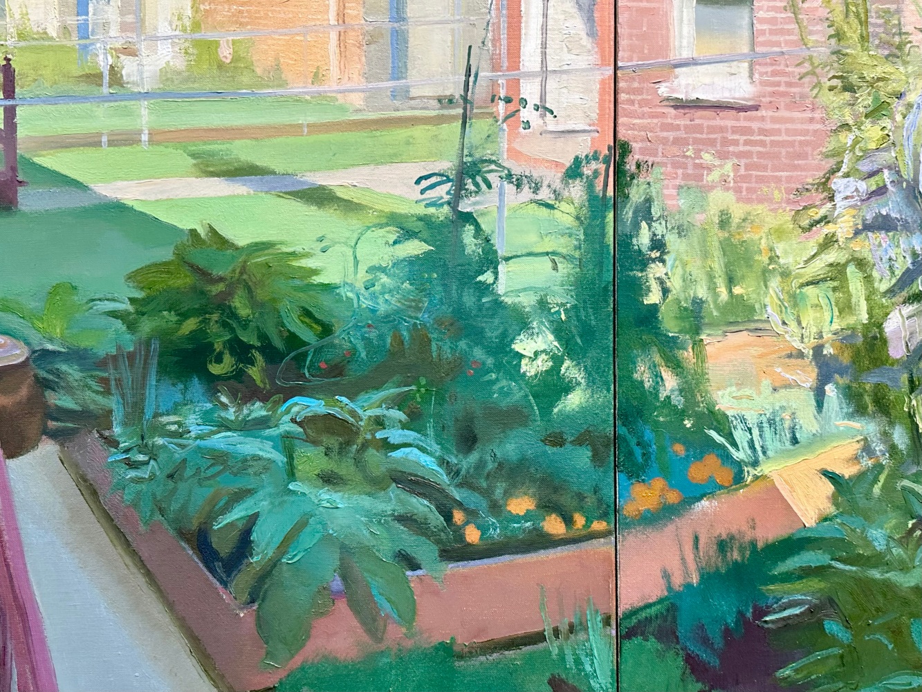Marigolds And Hibiscus   54&quot; x 78&quot;  Oil On Linen