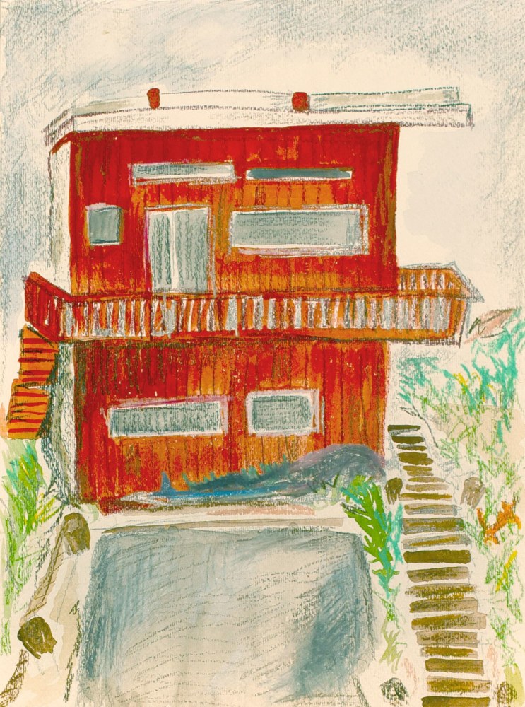 Julia Lauren Fox, Association (Dale’s House)  12” x 9”  Watercolor And Colored Pencil On Paper  $400