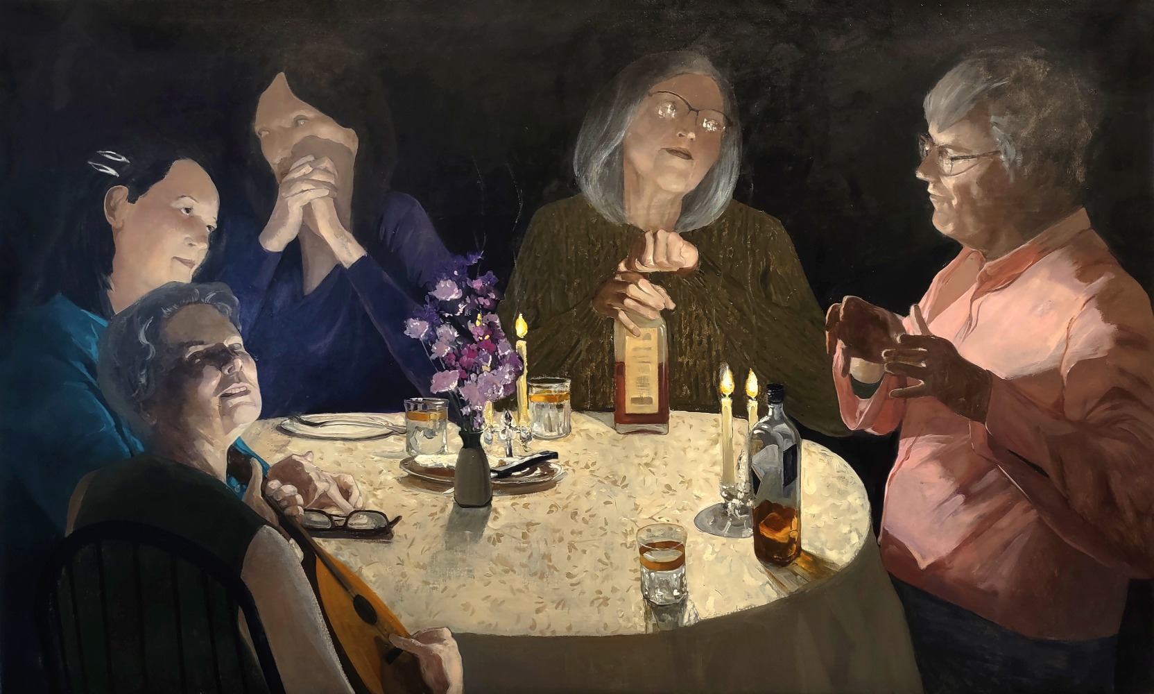 Dinner Party  38&quot; x 58&quot;  Oil On Canvas