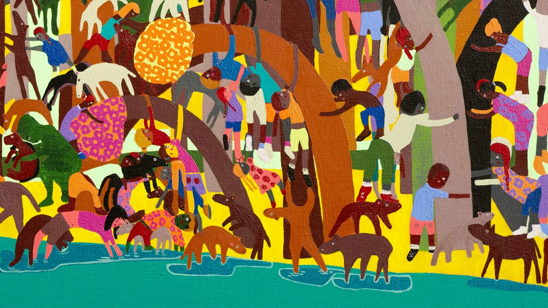 Holding On  32” x 50”  Acrylic On Linen