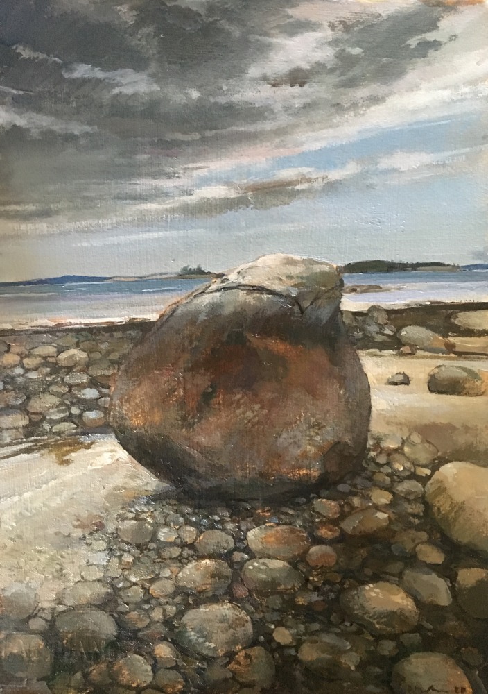 Storm Rocks  15&quot; x 11&quot;  Oil On Board