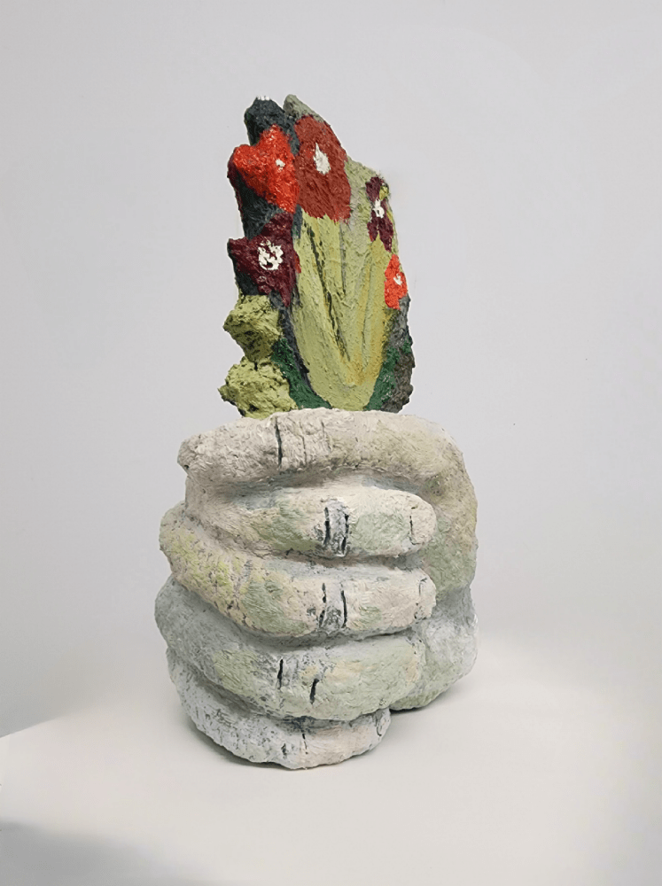 Morgan Hobbs, Picking The Devil's Hand 15&quot; x 8&quot; x 6&quot;  Oil And Acrylic On Paper Mache