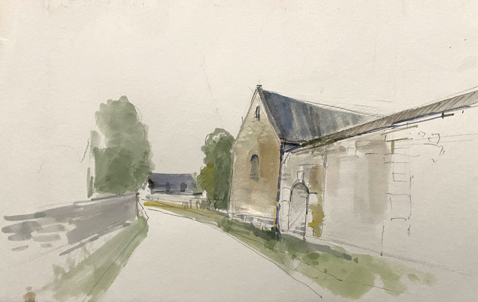 Road Normandy  8&quot; x 11&quot;  Watercolor