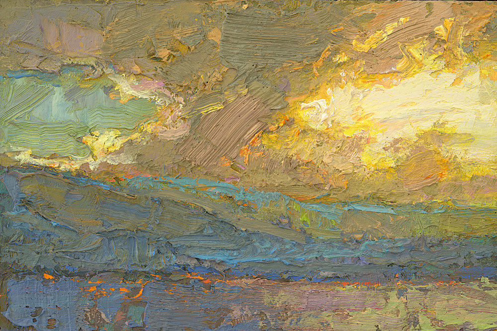 Variations On Post-Storm Light II  3.25&quot; x 5&quot;  Oil On Paper Mounted On Birch Panel