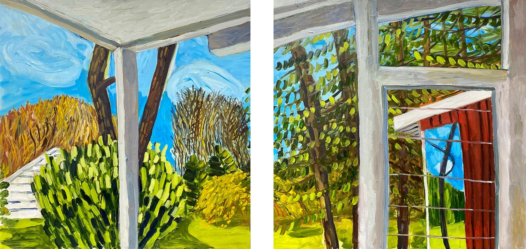 Emily Steinberg, Studio View 24&quot; x 48&quot; (each panel 24&quot; x 24&quot;)  Oil On Panel