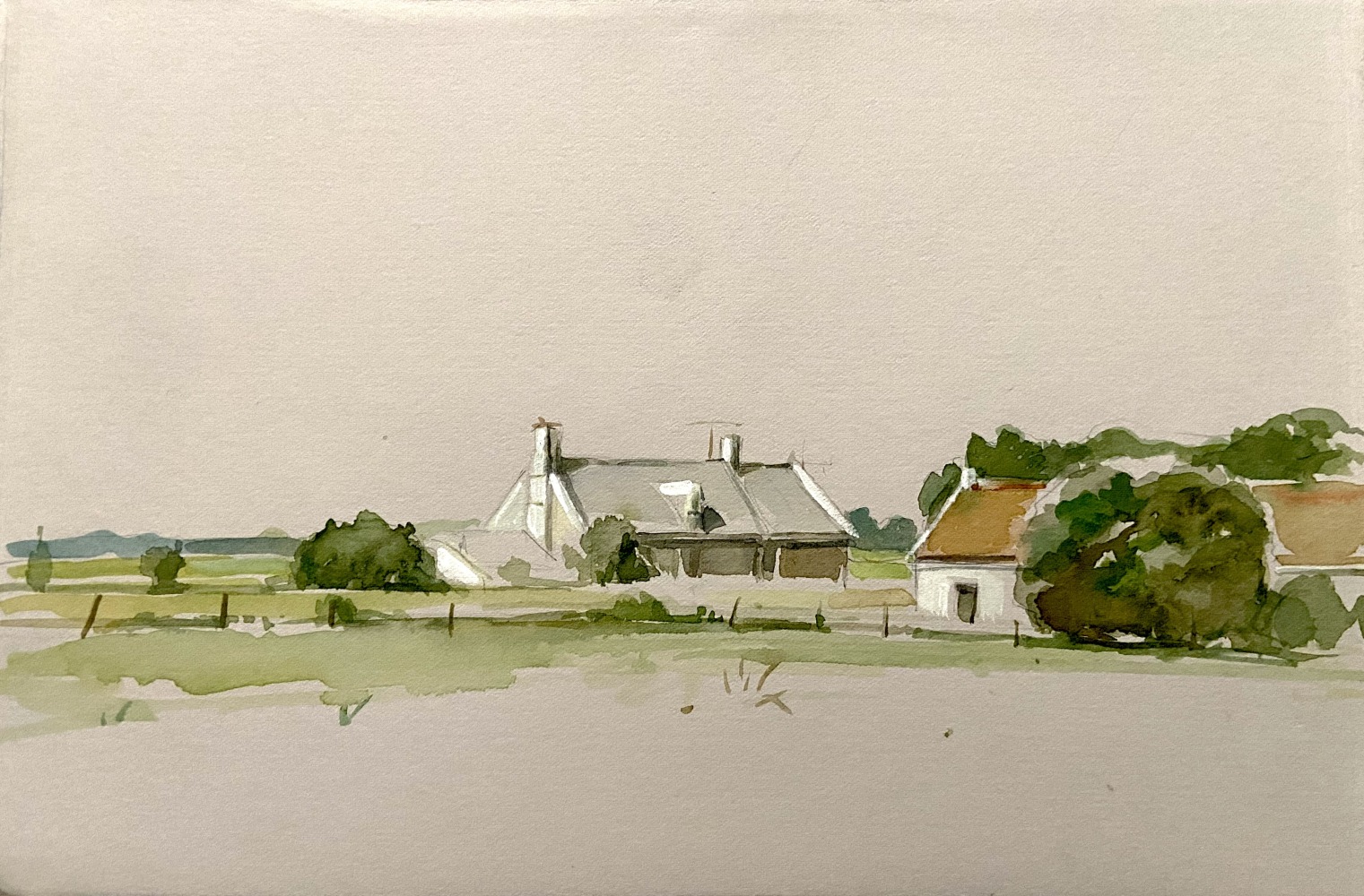 Farm Normandy I  8&quot; x 11&quot;  Watercolor
