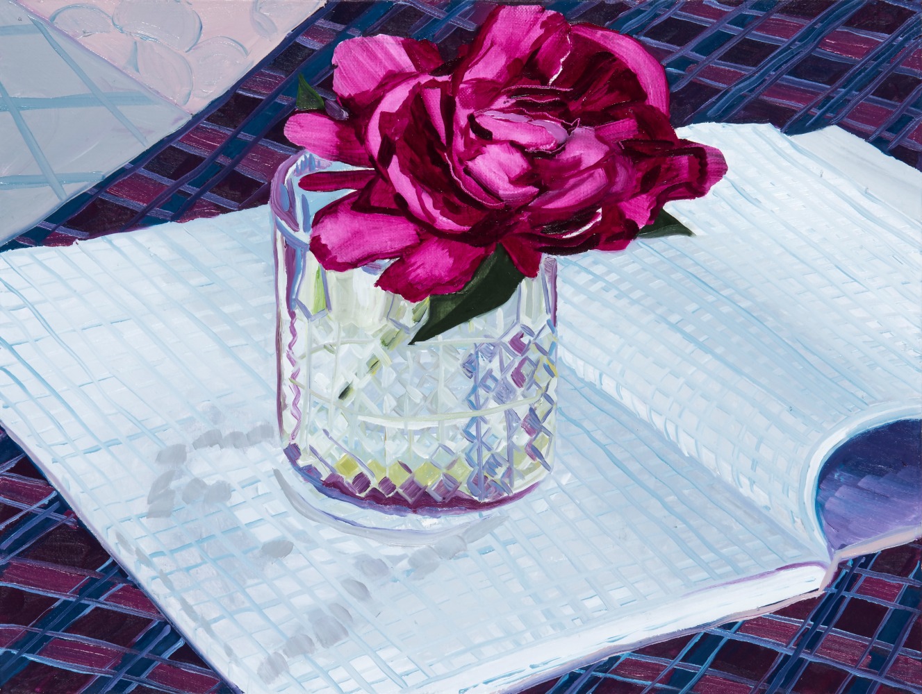 Peony With Notebook  12&quot; x 16&quot;  Oil On Linen