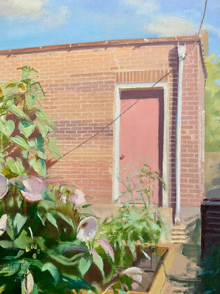 Marigolds And Hibiscus   54&quot; x 78&quot;  Oil On Linen