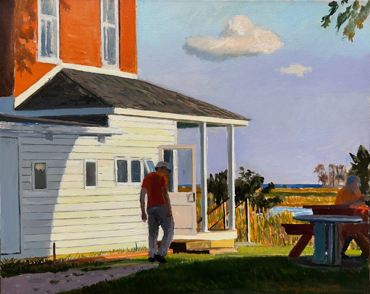 Mike and Tree Shadow  16" x 20"  Oil On Canvas