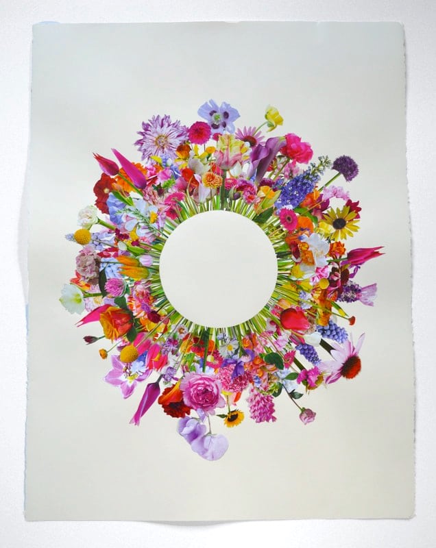 Elizabeth Hamilton, Flower Collage #3  30&quot; x 22&quot;  Collage