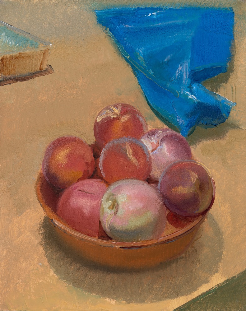 Bowl Of Peaches  20&quot; x 16&quot;  Oil On Board