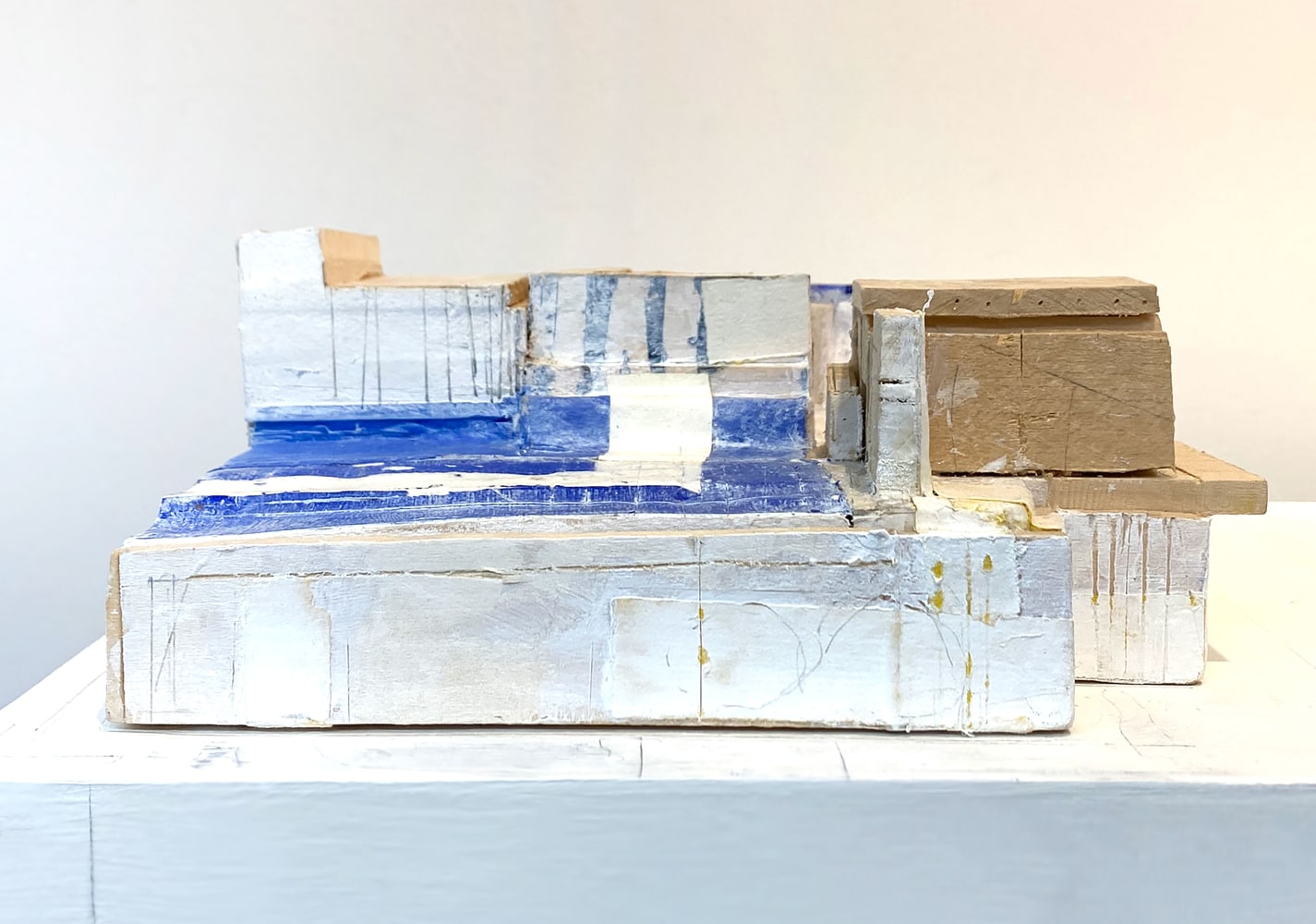 Stuart Shils, Conceptual Morocco (detail)  15″ x 26″ x 17″ (62″ x 26″ x 17″ with pedestal)   Wood, Painted Paper, Plastic, Acrylic Paint