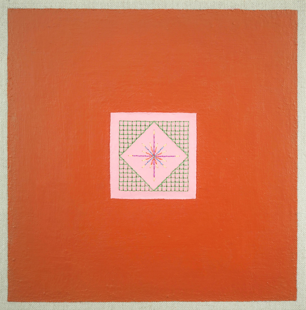 Graham Cuddy, F1937  10&quot; x 10&quot;  Acrylic And String On Linen
