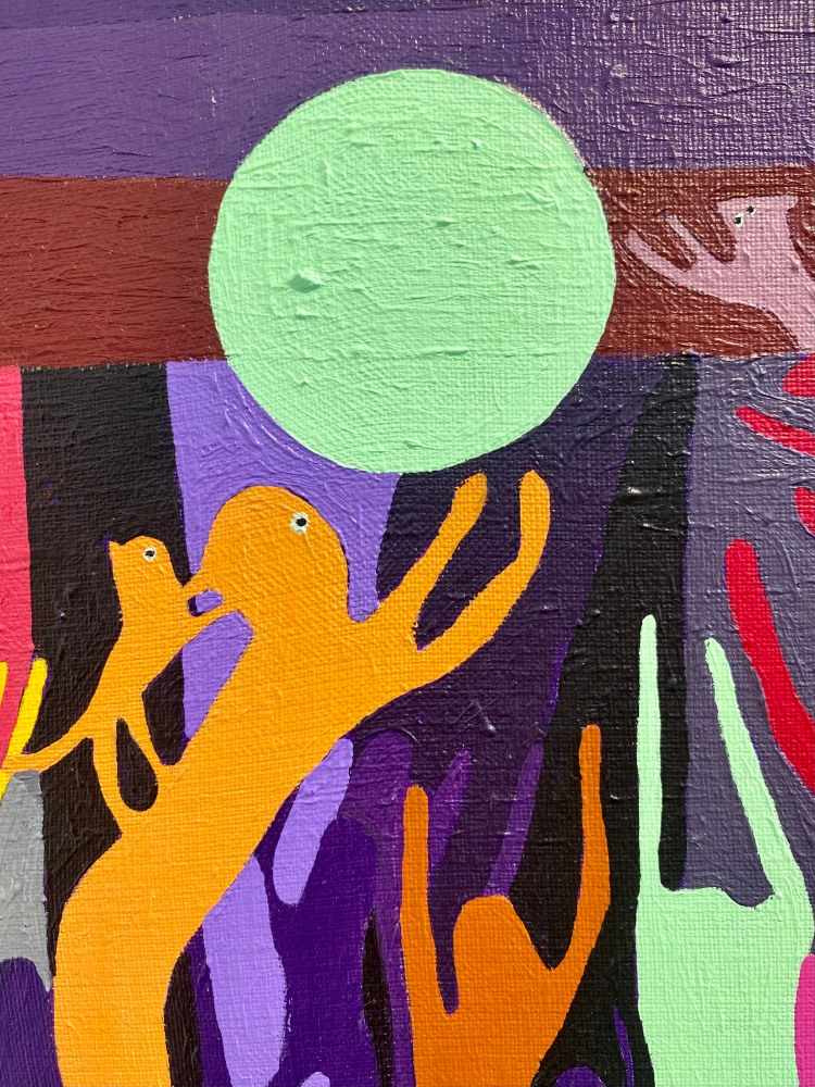 Devotion Where It’s Due  14” x 12”  Acrylic On Canvas