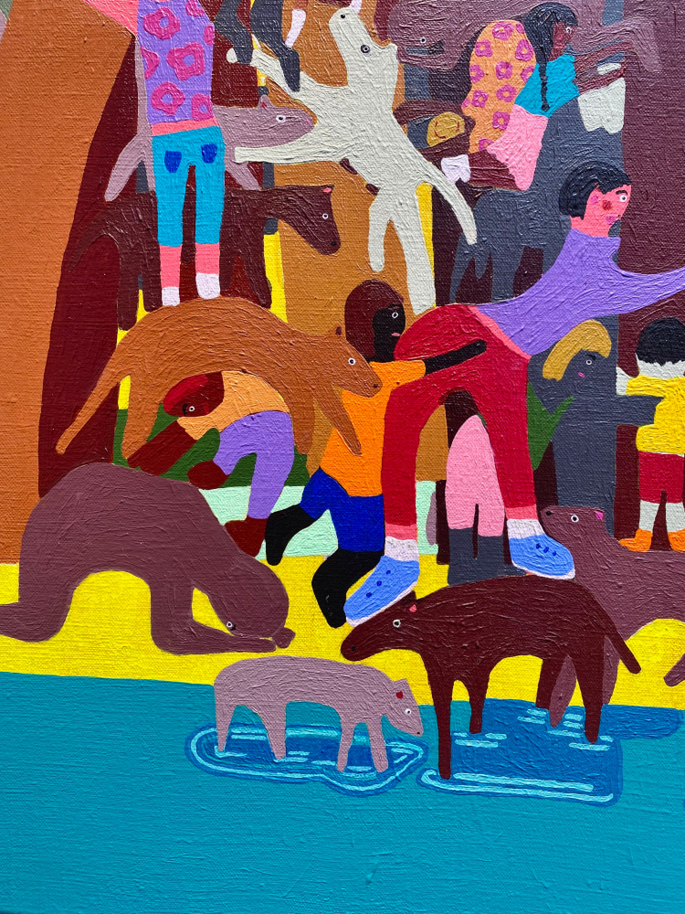Holding On  32” x 50”  Acrylic On Linen